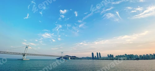 Preview: Aerial view of Gwangan bridge over sea