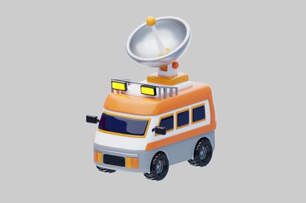 Preview: Cartoon van with satellite dish