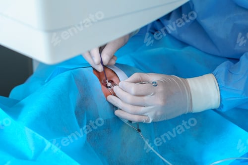Preview: Surgeon Conducting Delicate Eye Surgery with Precision Tools