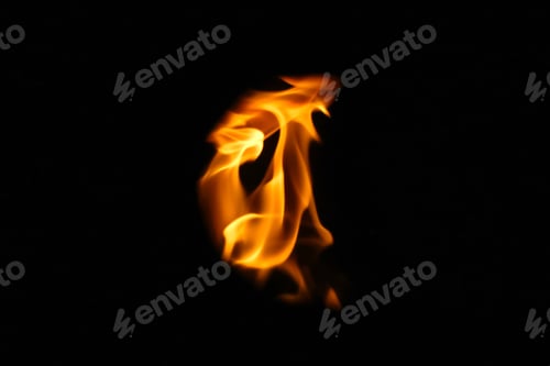 Preview: Demon fire flames. Eagle silhouette Fire embers particles over black background. Fire sparks backgro