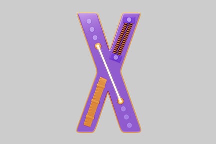 Preview: Steampunk gaming letter x font