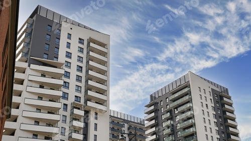 Preview: Exterior of modern houses in new area of the city. Real estate.