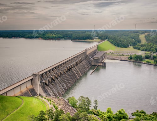 Preview: Aerial view of Clarks Hill Highway Dam on the Georgia-South Carolina border.