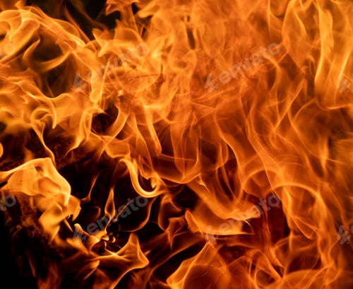 Preview: Flames of fire on black background