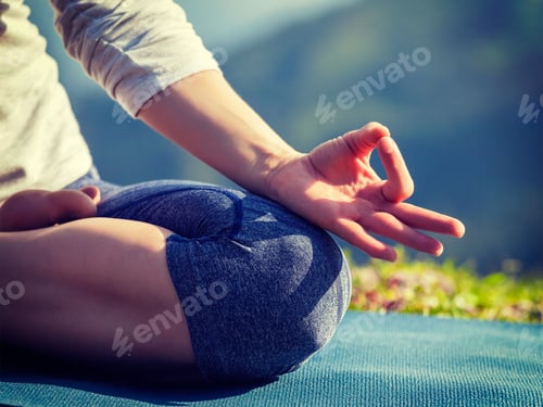 Preview: Close up Padmasana lotus pose