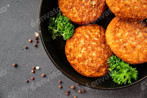 Preview: Cutlets soy meat vegetarian and vegan food no meat product preparation tasty snack fresh