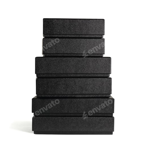 Preview: Stack of Black Gift Boxes