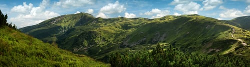 Preview: tourist trails and routes to observatory on Marmarskyi Pip Ivan mountain, Carpathians, Ukraine.