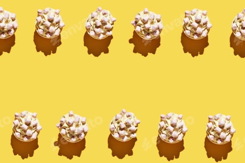Preview: Milky cream cupcake. Birthday sweet bakery. Cookies. Yummy dessert pattern