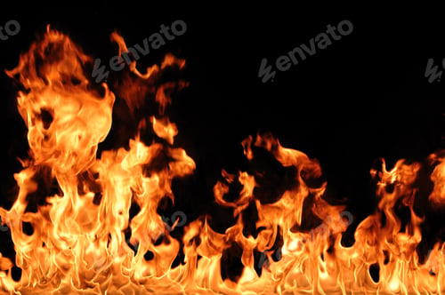 Preview: Abstract fire burns on dark background