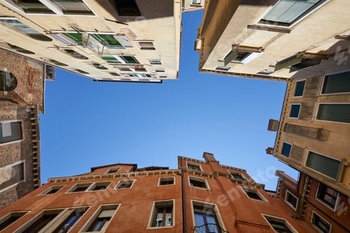 Preview: Venice buildings and houses facades low angle view
