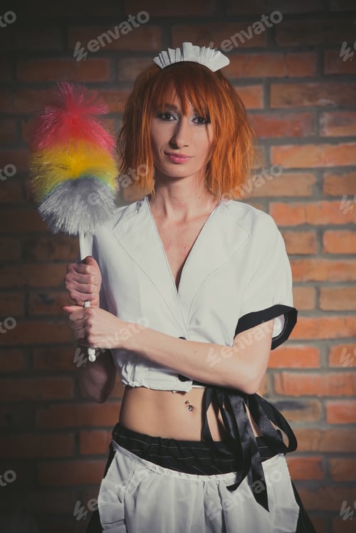 Preview: Maid. A Woman Dressed In A Maid Costume.