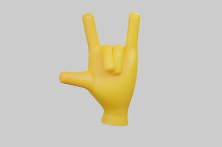 Preview: Rock on hand sign character