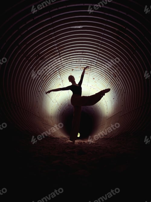 Preview: Anonymous ballerina dancing in pipe