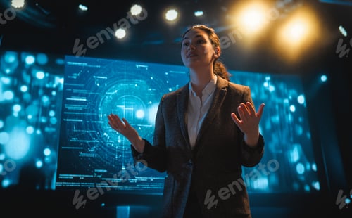Preview: A woman is speaking on stage