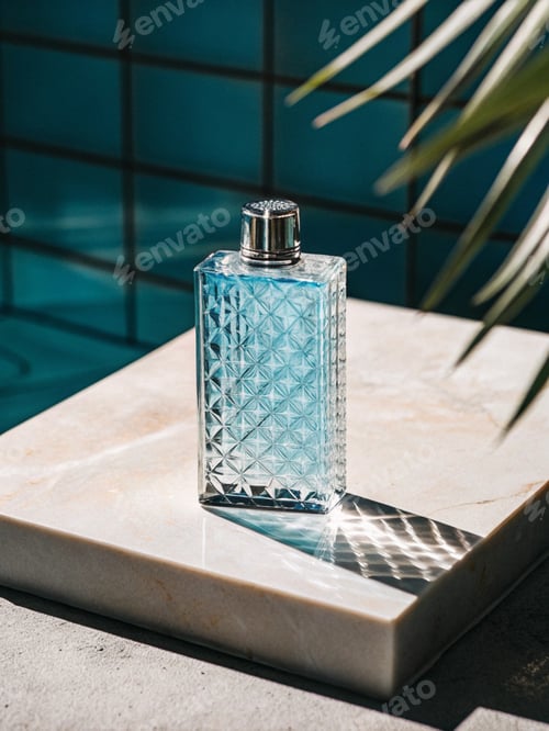 Preview: A bottle of cologne sits on a marble countertop