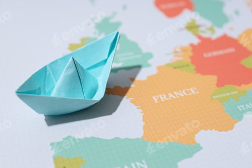 Preview: Concept of travel and adventure with paper boat