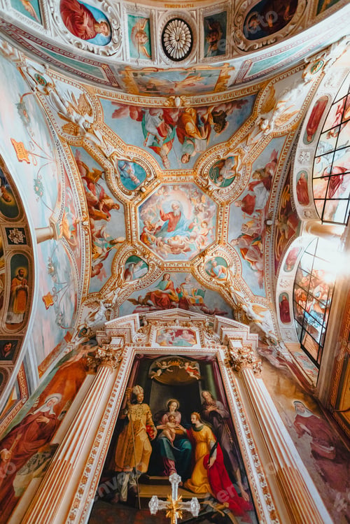 Preview: Christian fresco inside the convent of Santa Caterina del Sasso on Lake Maggiore