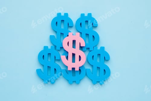 Preview: Dollar Sign Arrangement with Contrasting Pink Symbol