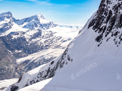 Preview: View of Matterhorn peak from Klein Matterhorn, Switzerland