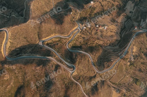 Preview: Mountain path road panoramic landscape