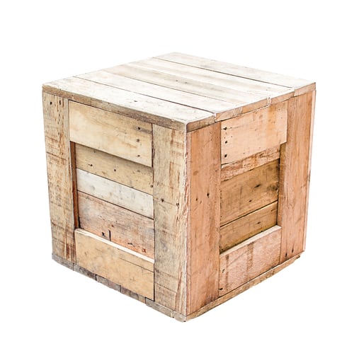 Preview: wood box isolated on white background