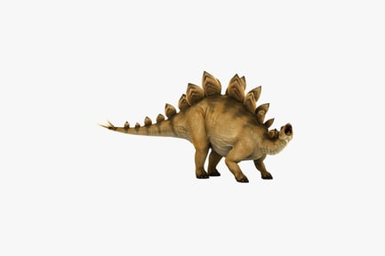 Preview: Stegosaurus lateral view with open mouth