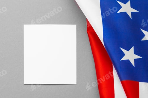 Preview: Blank business card with american flag