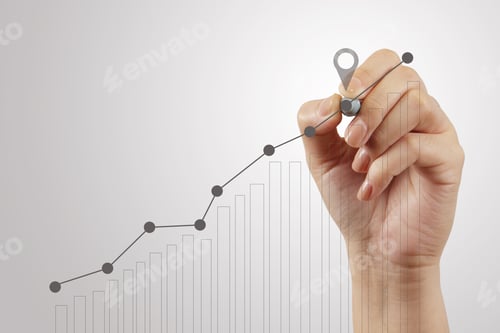 Preview: Hand Drawing Graph Chart And Business Strategy As Concept