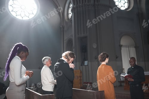 Preview: People standing in the church