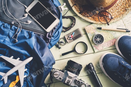Preview: Overhead view of Traveler's accessories and items
