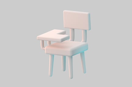 Preview: Minimalist student desk chair prop