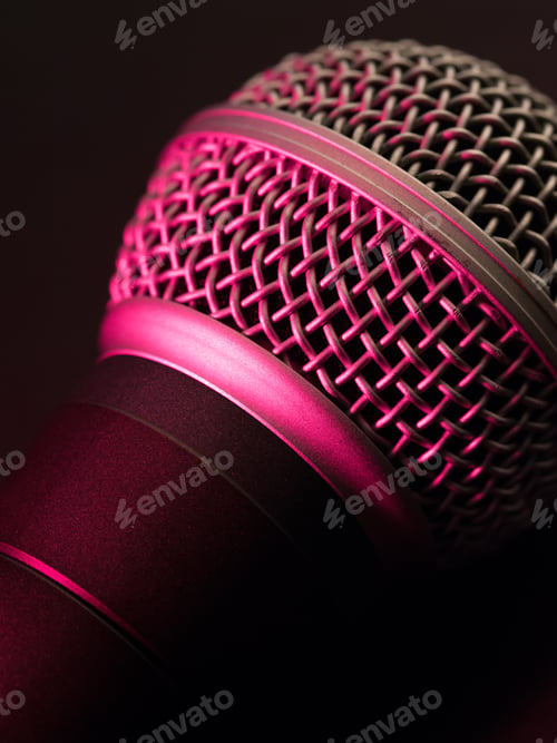 Preview: Vocal microphone in pink light