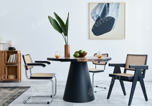 Preview: Stylish composition of dining room interior