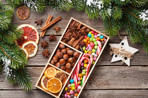 Festive Treats with Winter Holiday Decoration