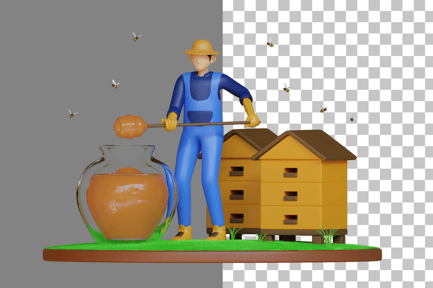 Preview: Male Beekeeper 3D Illustration