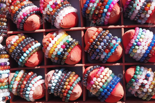 Preview: colorful women bracelets selling at local store in istanbul .