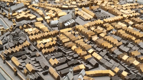 Preview: Smal miniature of Krakow Main Square Rynek Glowny Poland. Krakow architecture, old city architecture