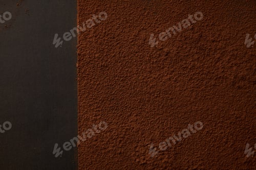 Preview: top view of delicious brown cocoa powder on black background