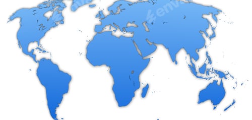 Preview: Simplified blue and white world map