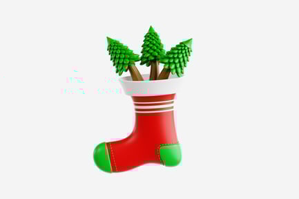 Preview: 3D Christmas Stocking Filled with Pine Trees