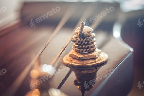 Preview: Strings on a classical acoustic guitar, macro shot.