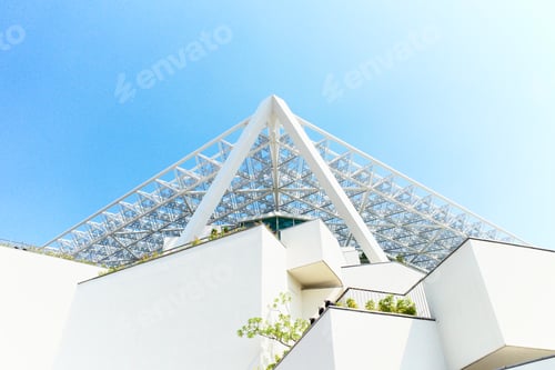 Preview: Bright, modern and minimal style architecture decorated with some green plant.