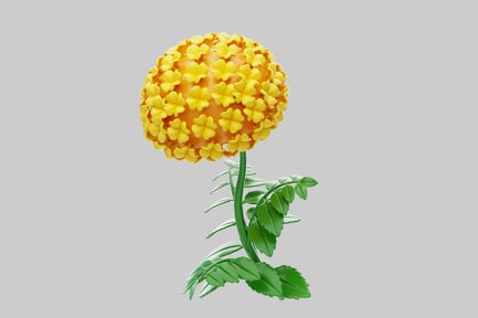 Preview: Yellow flower with green leaves
