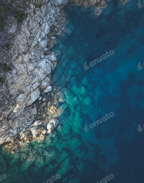 Preview: Top view of a rocky tropical coast