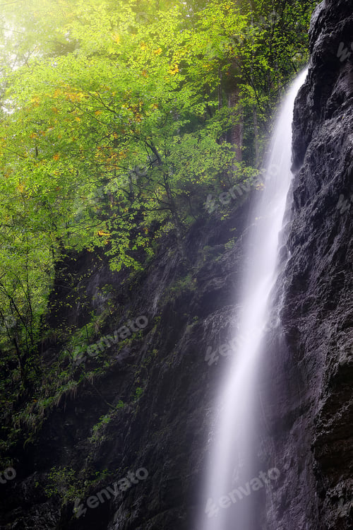 Preview: Waterfall at Partnachklamm near Garmisch Partenkirchen district, Bavaria, Germany.