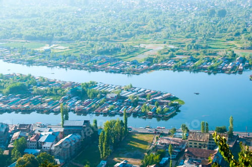 Preview: Aerial view of Dal Lake, Srinagar Jammu and Kashmir, India