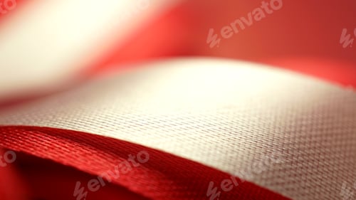Preview: Red And White Ribbons In Blurred Style On Craft Paper For Christmas And New Year Background