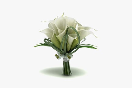 Preview: Calla lily bouquet with green ribbon
