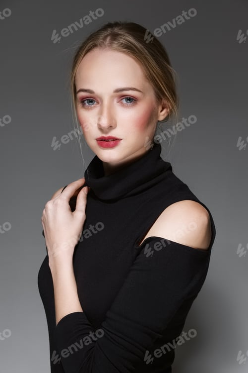 Preview: charming young lady standing in profile